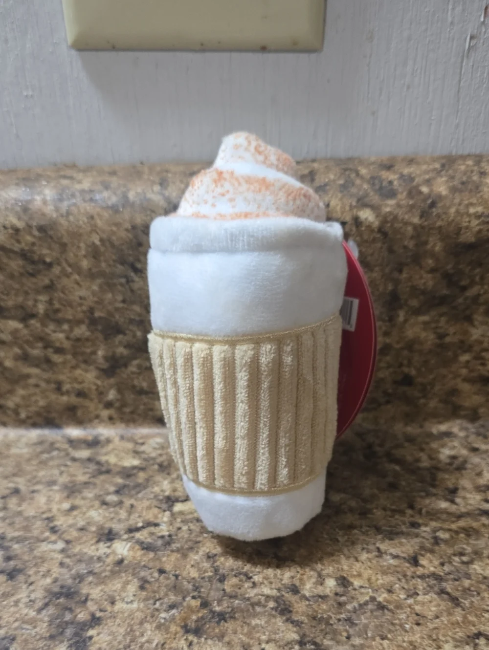 Bark PlushPuppy Spice Latte Dog Toy - White, Cream & Light Orange NWT SMALL